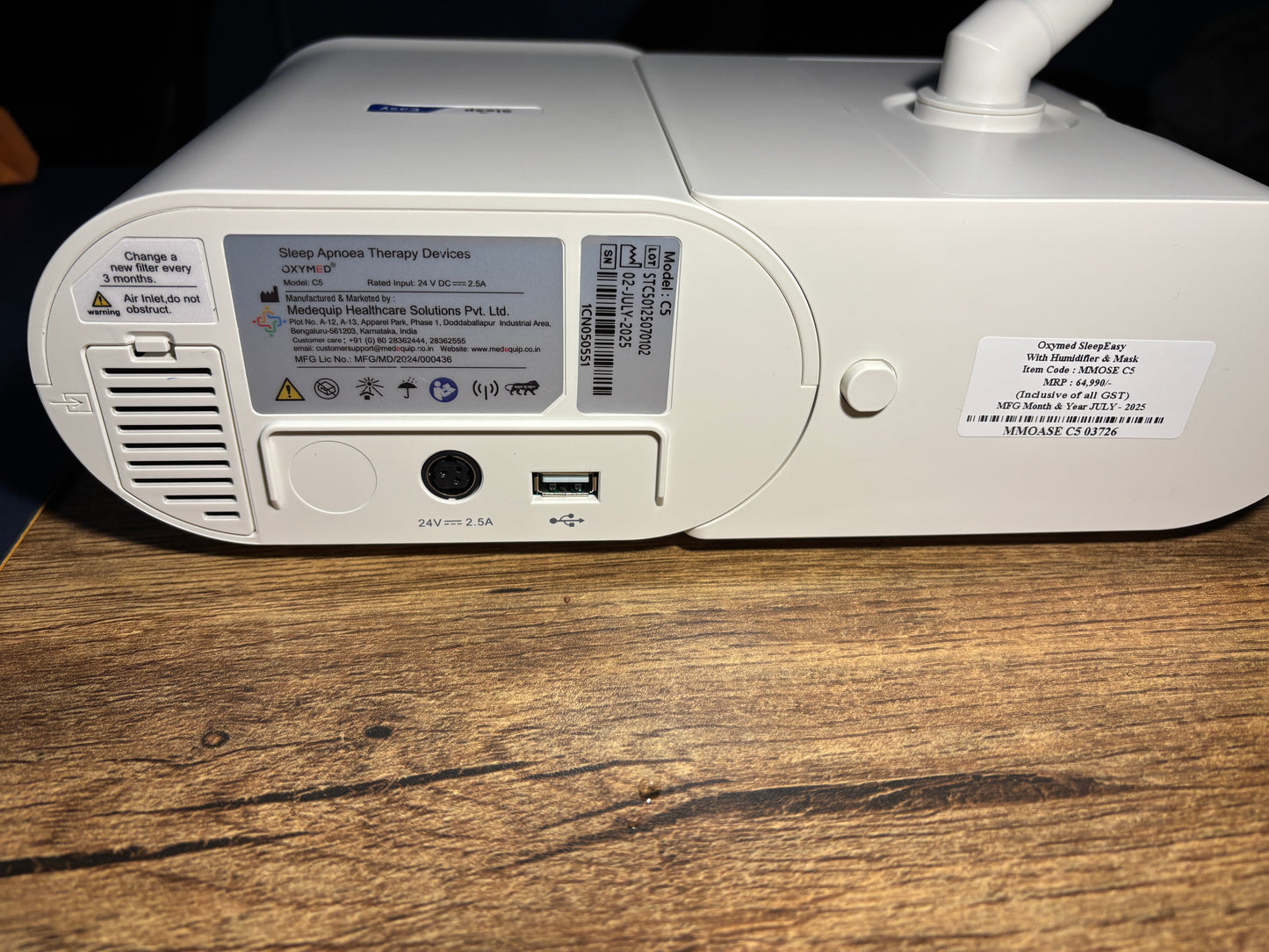 Oxymed SleepEasy Auto CPAP Machine (German Turbine) – Buy Online in India | 3-Year Warranty