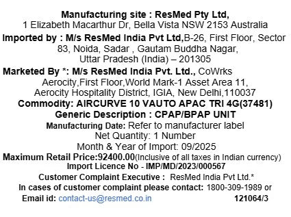 ResMed AirCurve 10 VAuto 4G BiLevel CPAP Machine with Humidifier & ClimateLineAir Tube
