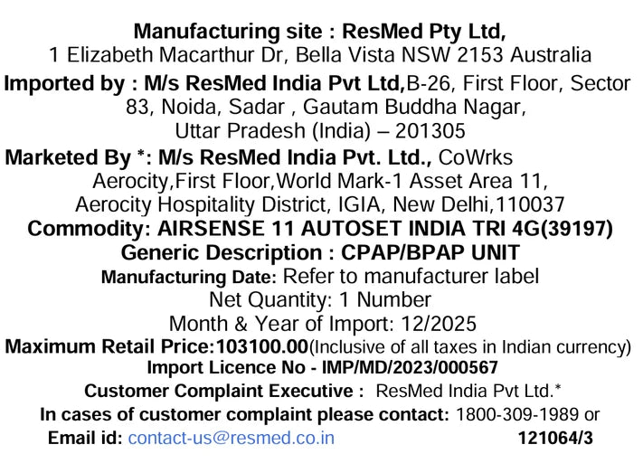 ResMed AirSense 11 AutoSet 4G Tripack CPAP Machine