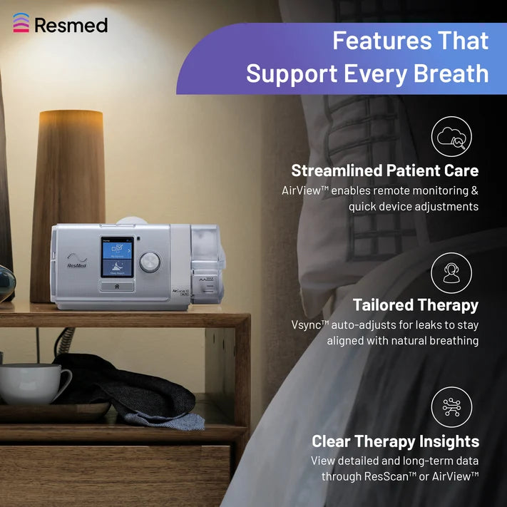 ResMed AirCurve 10 VAuto 4G BiLevel CPAP Machine with Humidifier & ClimateLineAir Tube