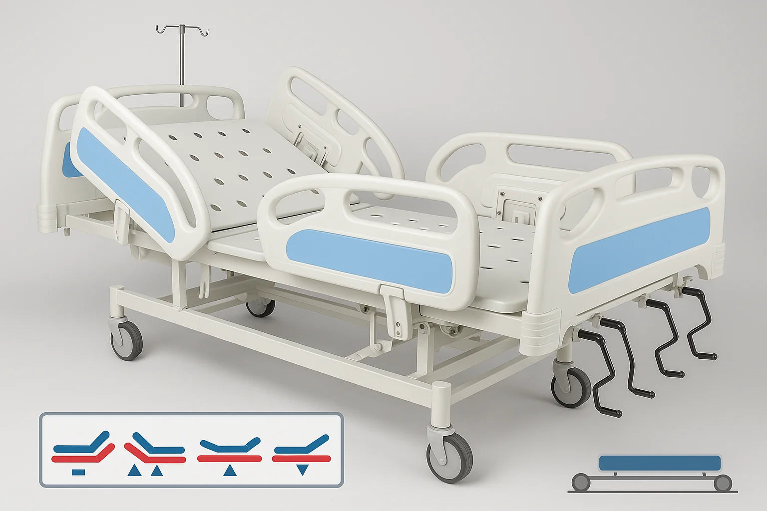 ICCU Full Fowler Hospital Bed – Adjustable ICU Patient Bed in India