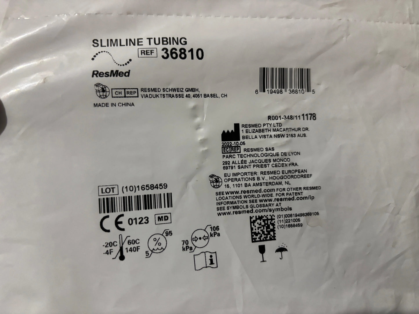 ResMed Standard CPAP/BiPAP Tubing (19mm) – Grey Cuffed